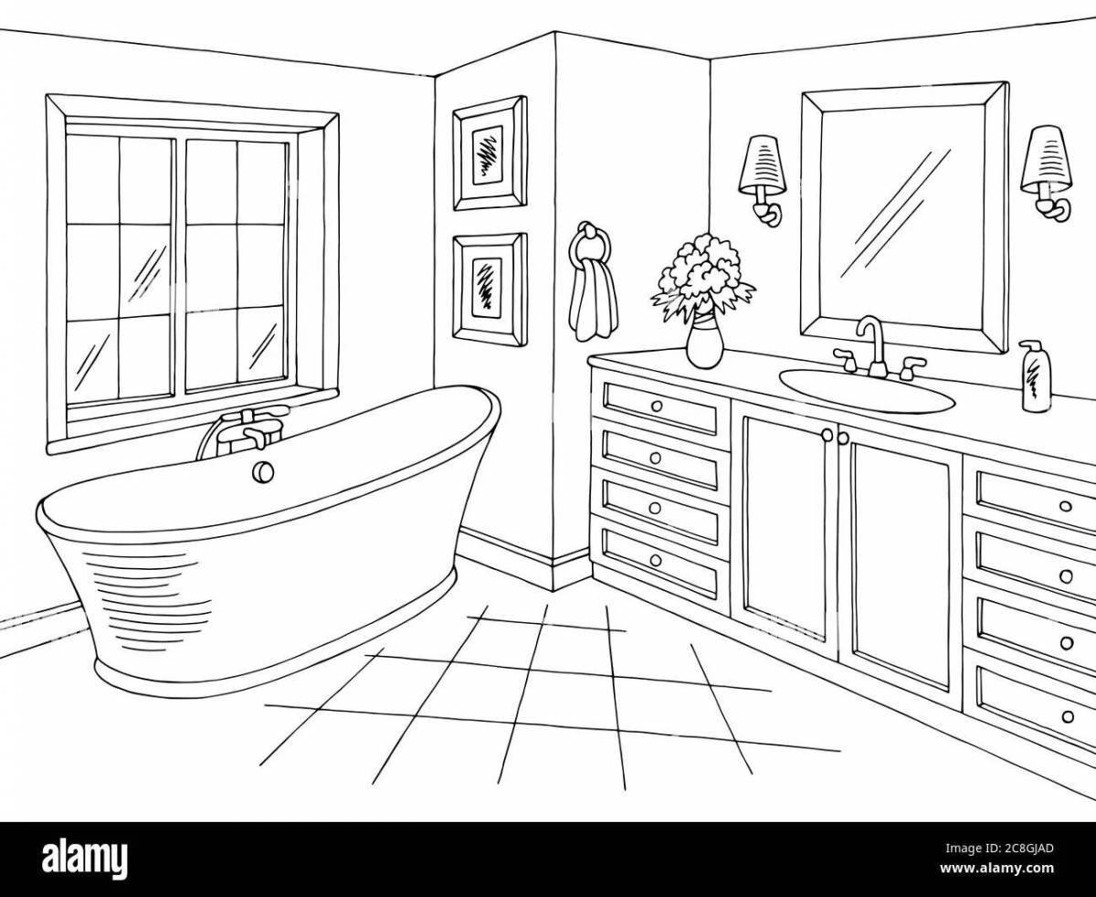 A fun coloring book for kids in the bathroom