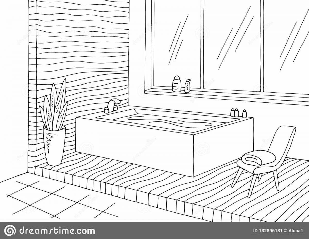 Exciting bathroom coloring book for kids