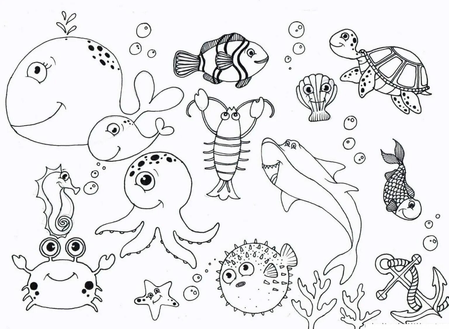 Sea inhabitants for kids #1