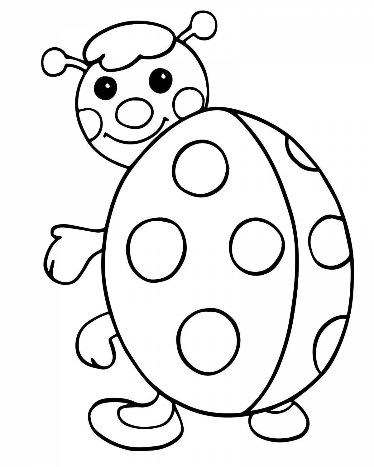 Colorful ladybug coloring page for kids