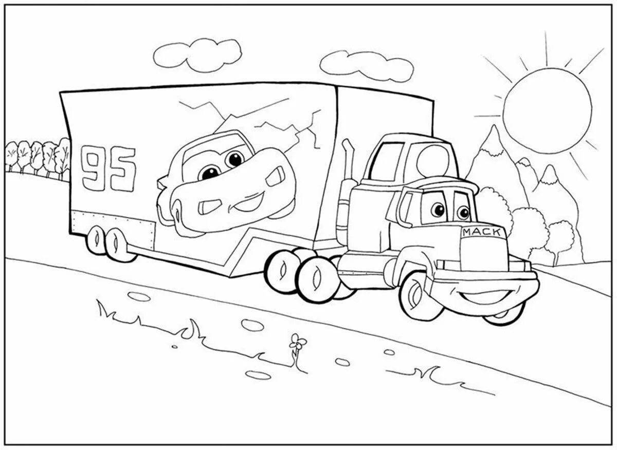 Coloring cartoon cars for kids