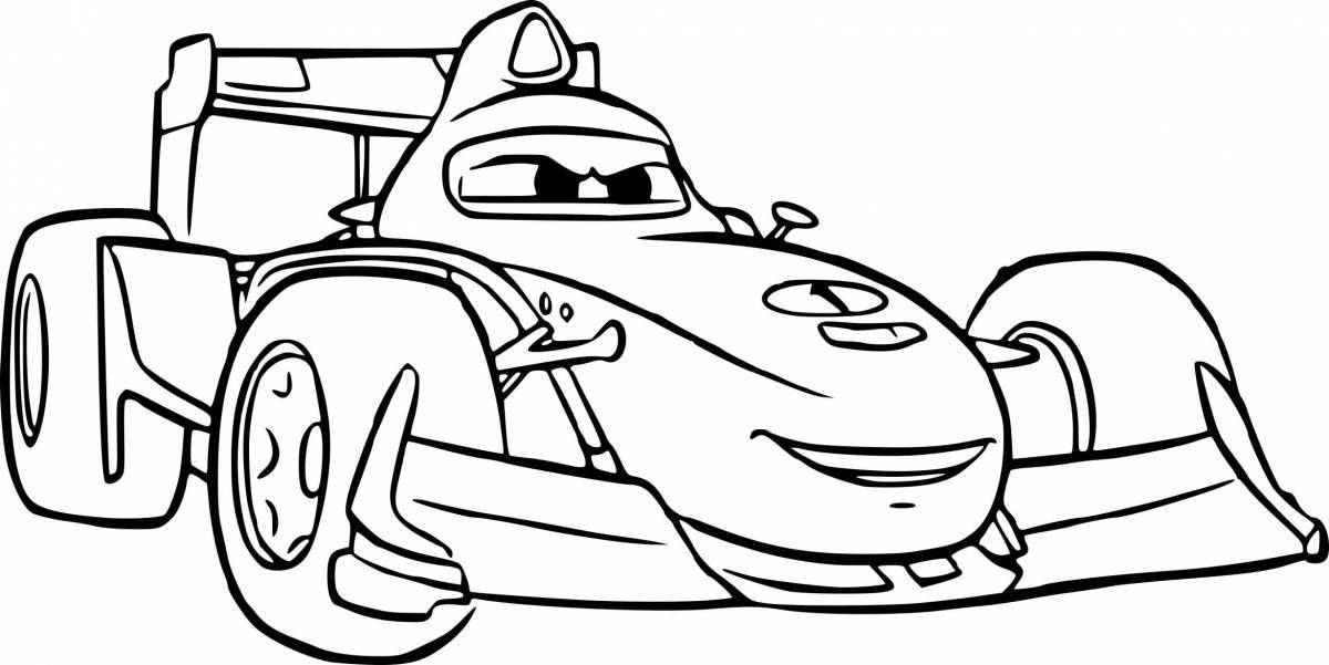 Funny cartoon cars coloring for kids