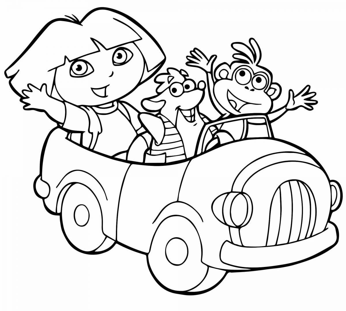 Great cartoon cars coloring for kids