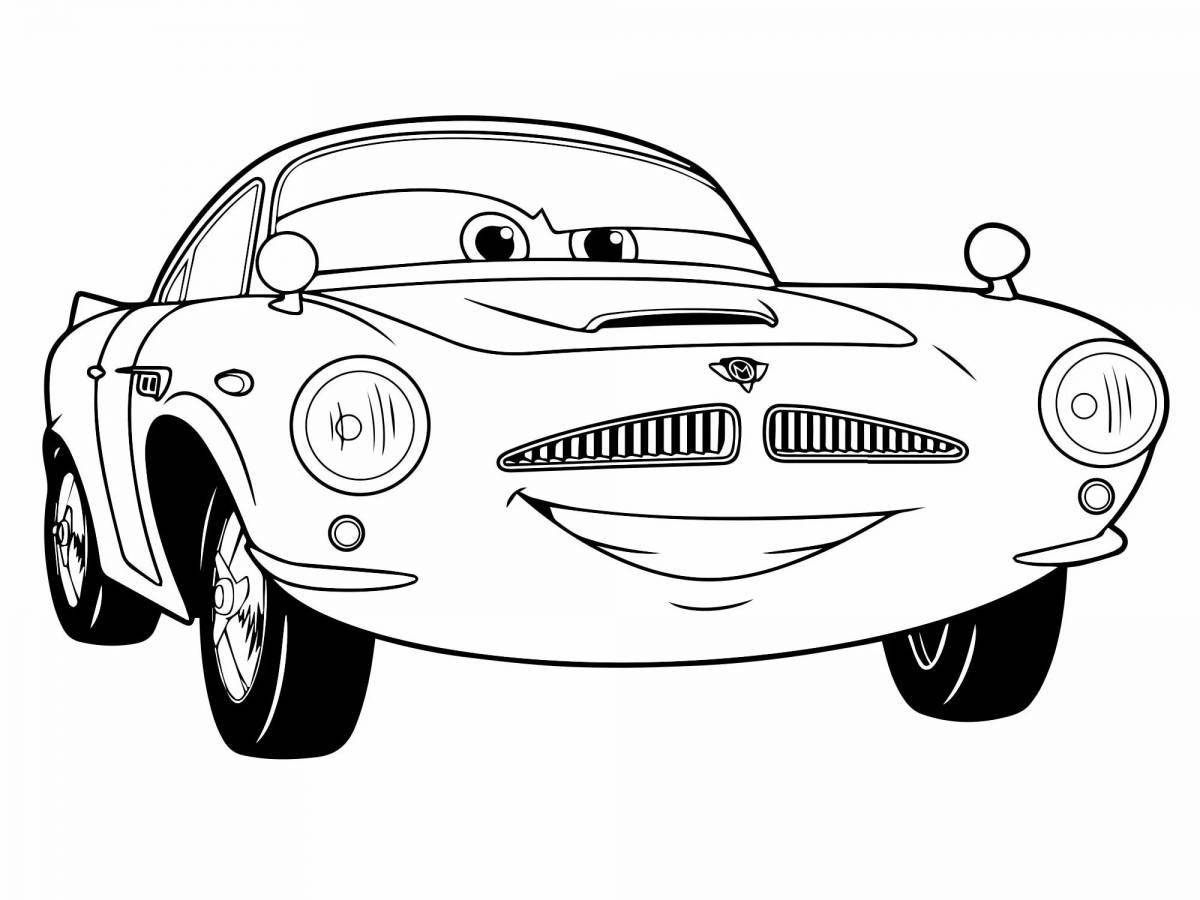 Coloring dazzling cartoon cars for kids
