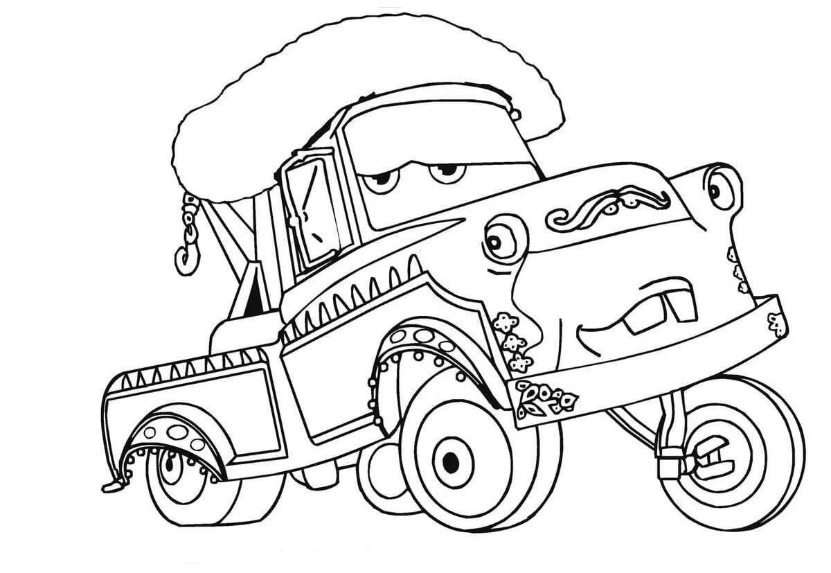 Coloring book stylish cartoon cars for kids