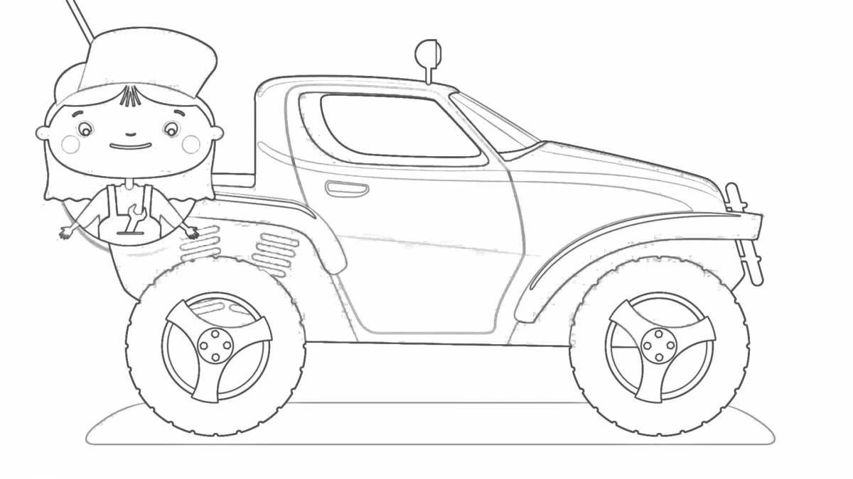 Attractive cartoon cars coloring pages for kids