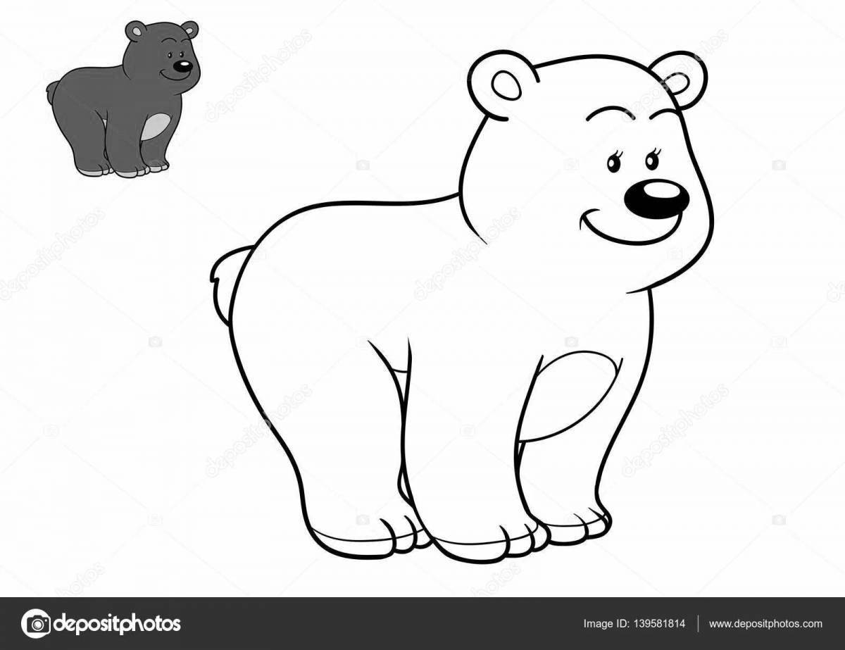 Adorable polar bear coloring book for kids