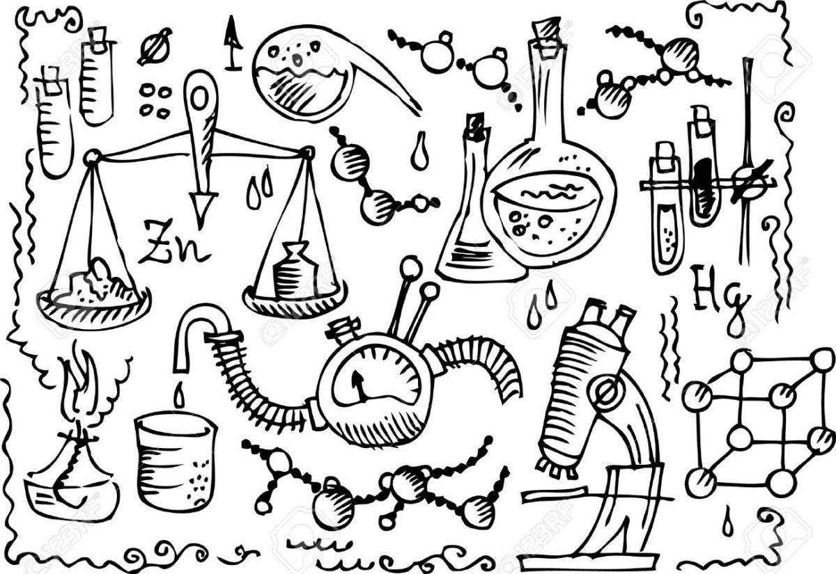 Colorful science coloring book for kids
