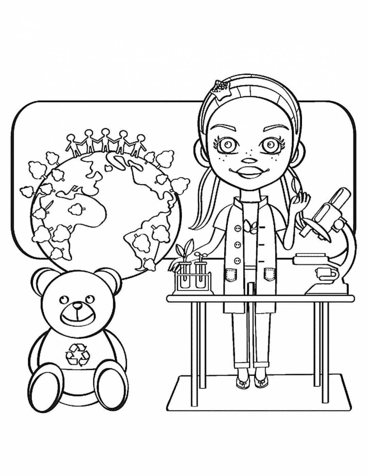 Adorable science coloring book for kids