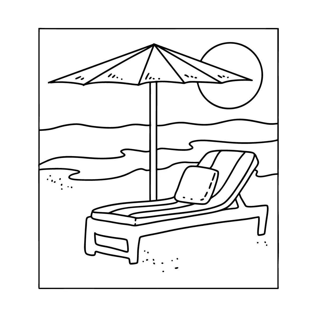 Majestic beach and sea coloring page