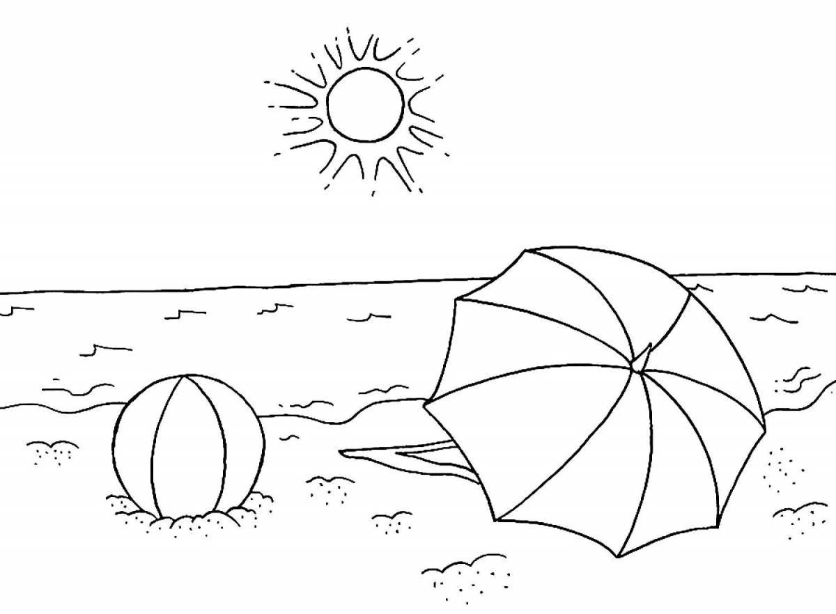 Amazing beach and sea coloring book