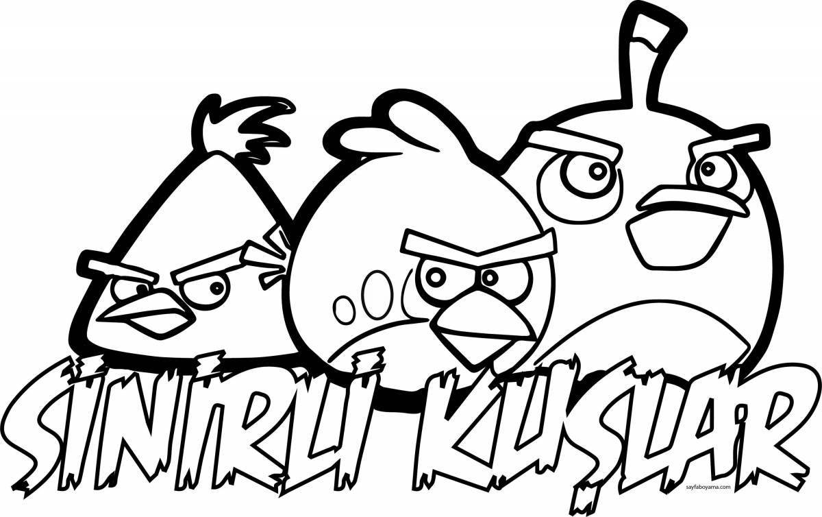 Funny coloring pages angry birds for kids