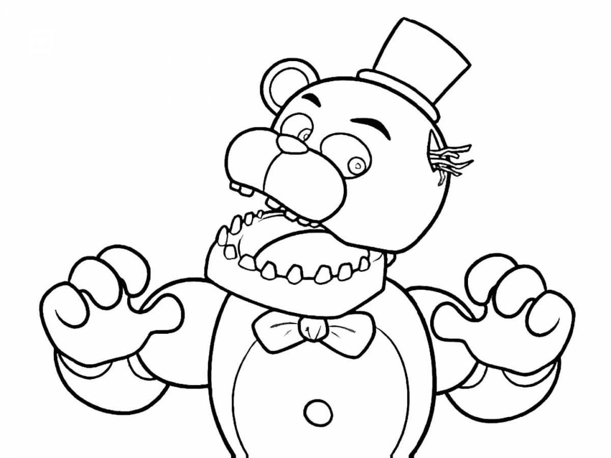 Amazing freddy bear coloring page for kids