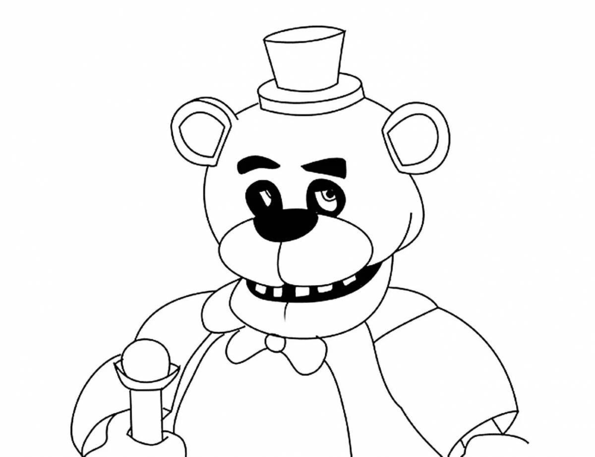 Amazing Freddy Bear coloring book for kids