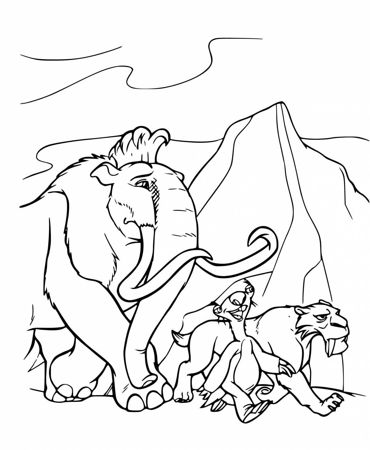 Color-fantastic ice age coloring page for kids