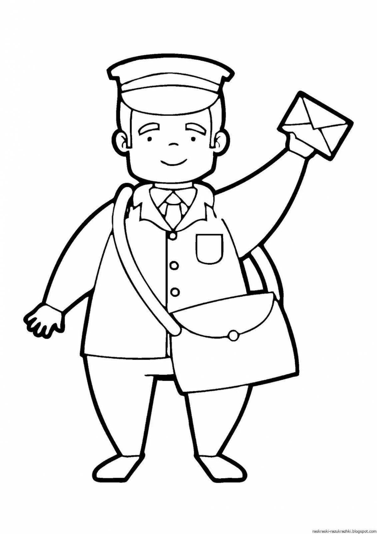 Coloring page cheerful doctor