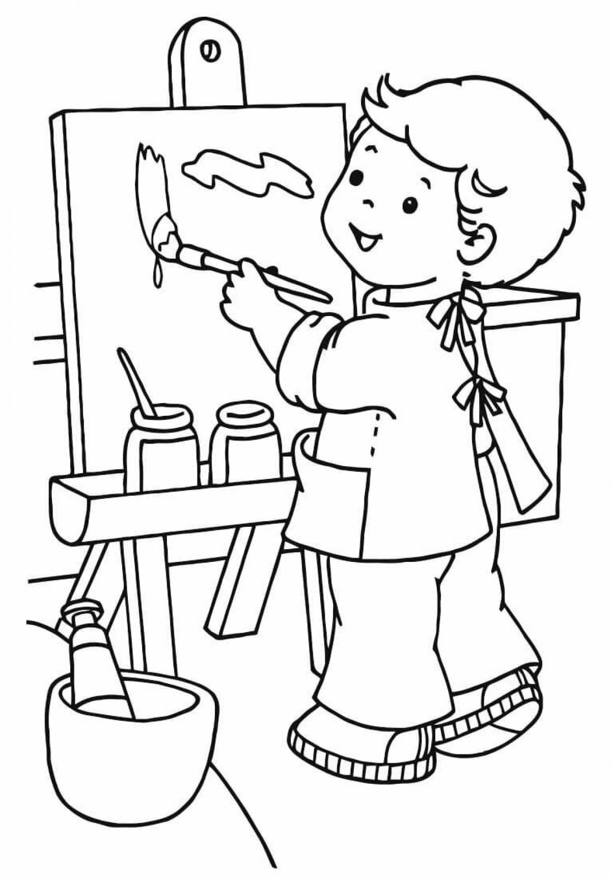 Exciting waiter coloring book
