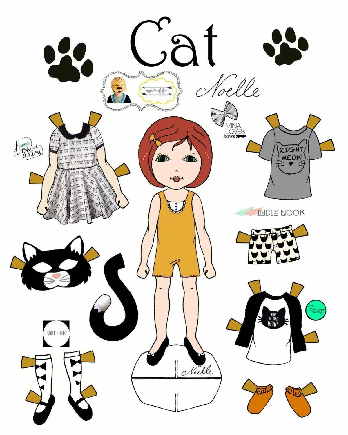 Cats with cutout clothes #2