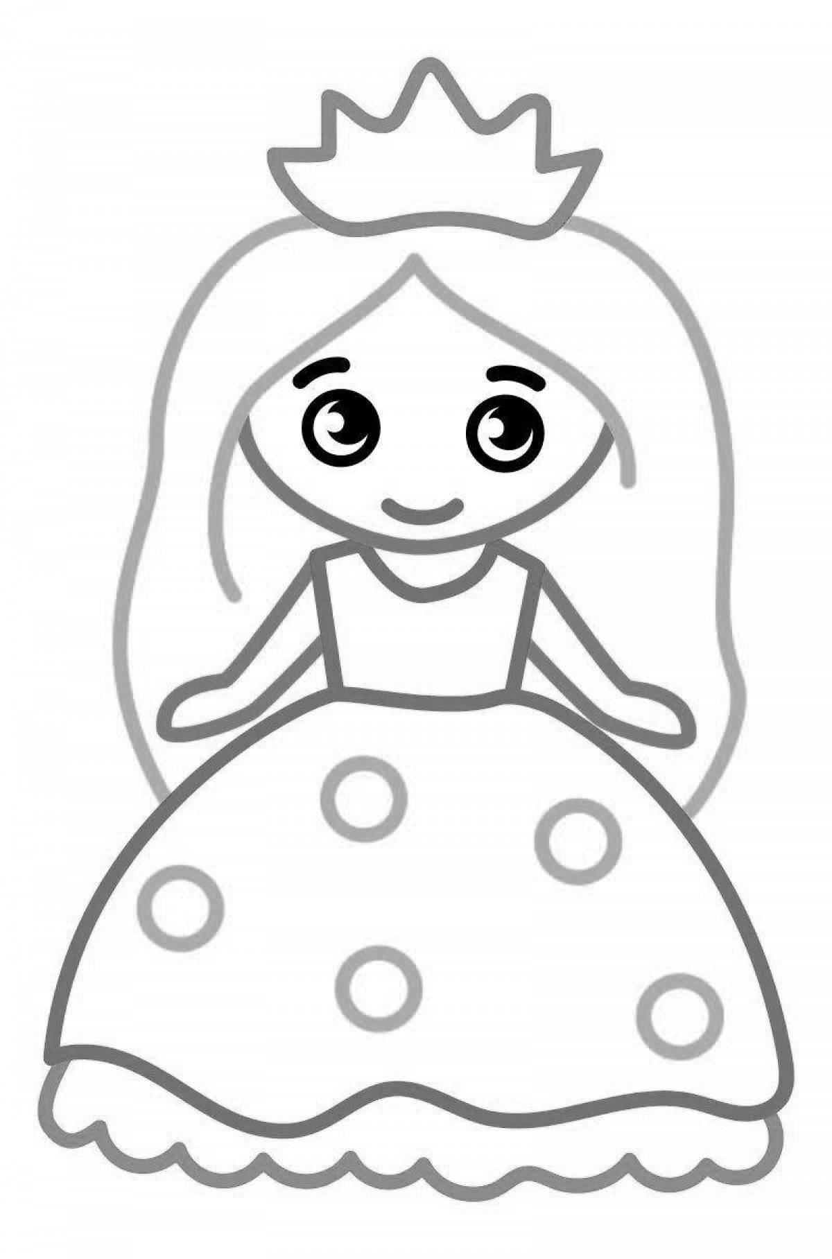 Color-explosion coloring page with outline for girls