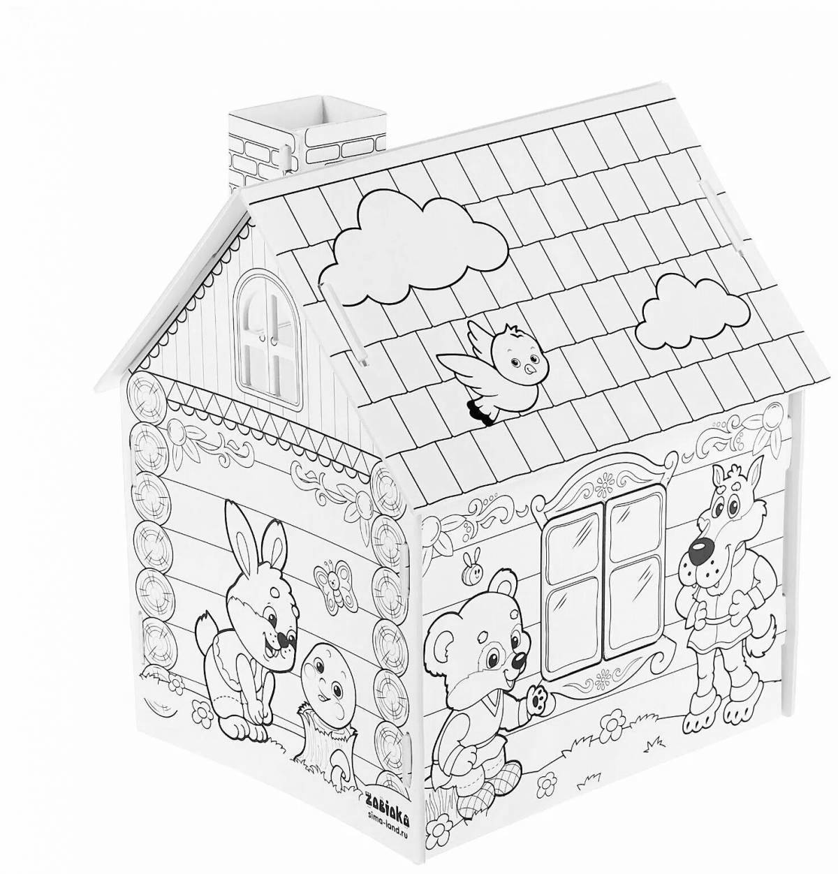 Creative Coloring Cardboard House for Toddlers