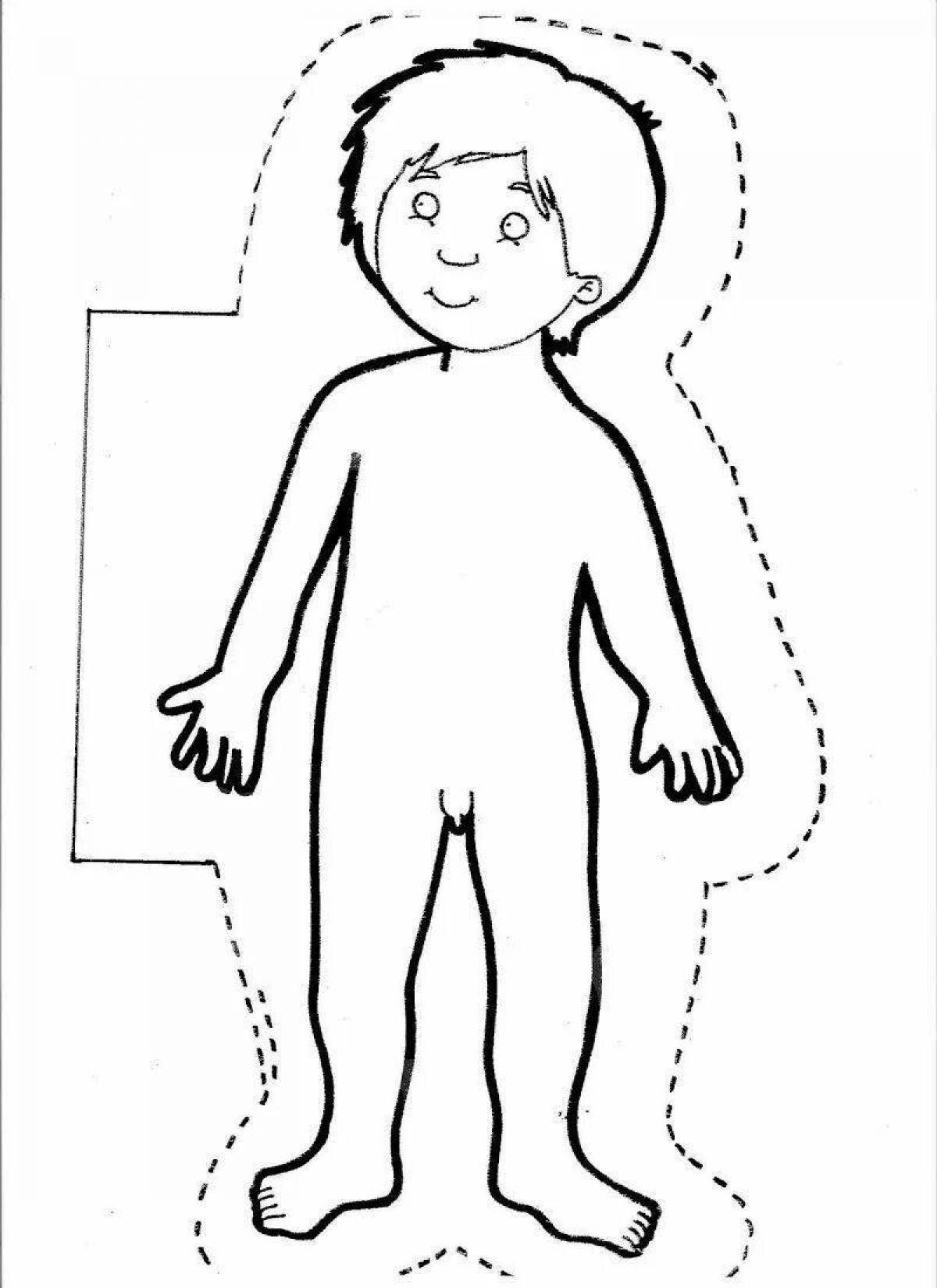 Adorable human body coloring book for little ones