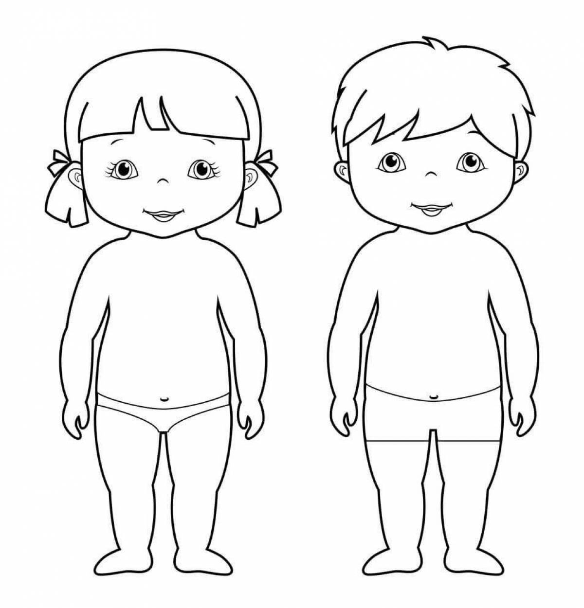 Attractive human body coloring book for toddlers