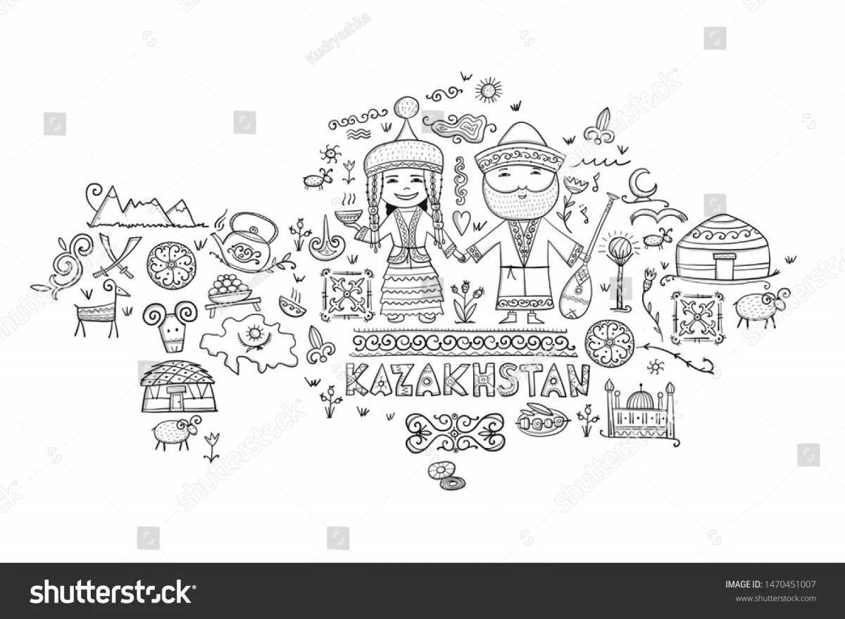 Great coloring my homeland kazakhstan for kids