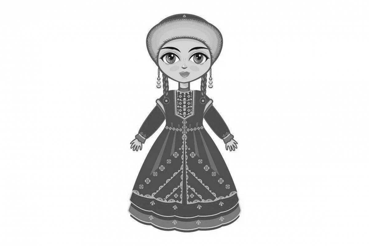 Нарядный башкирский национальный костюм для детей