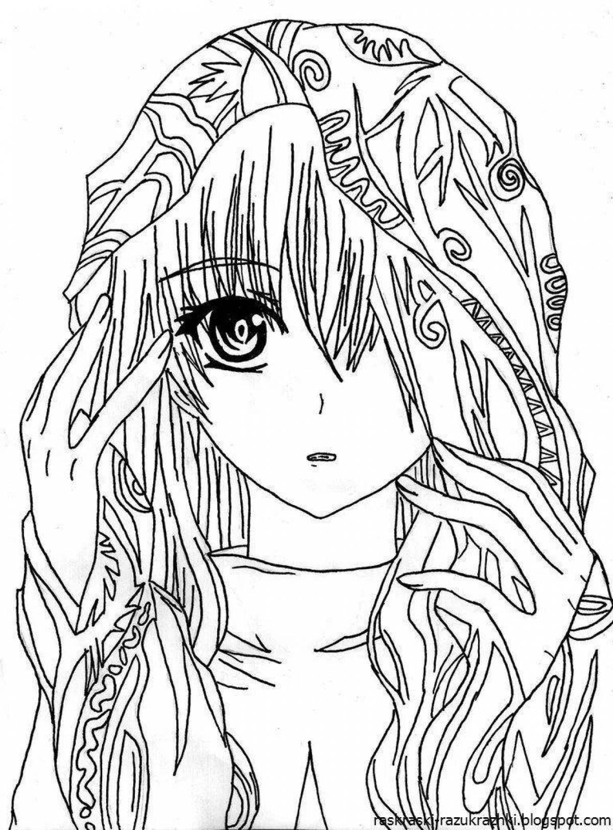 Inviting anime coloring pages for girls 16 years old
