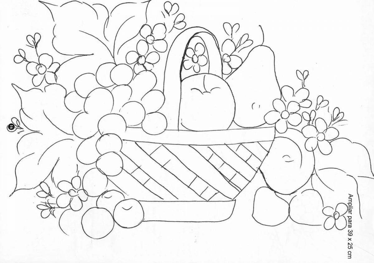 Colorful still life coloring for children 10 years old