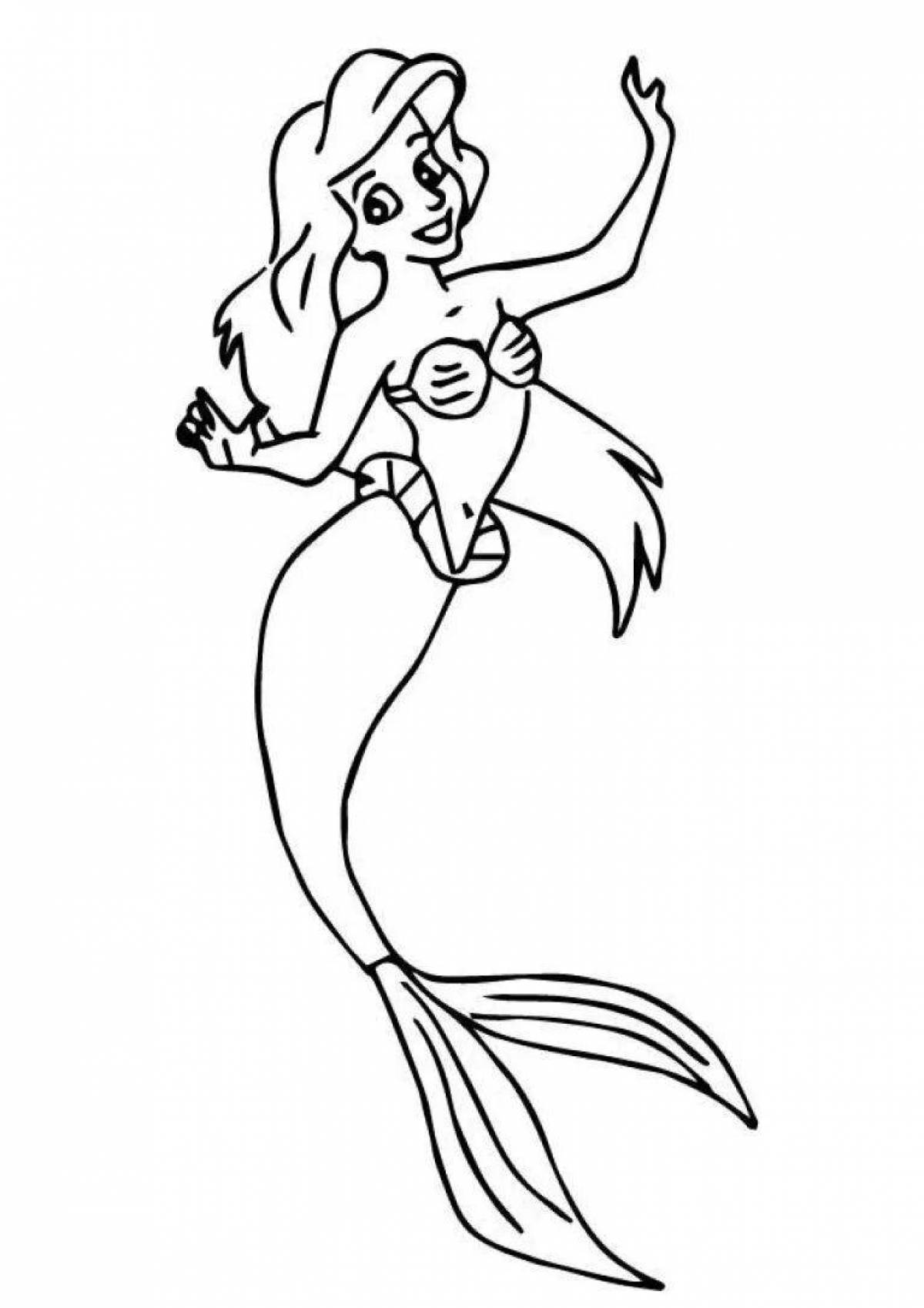 Exotic coloring book ariel the little mermaid for kids