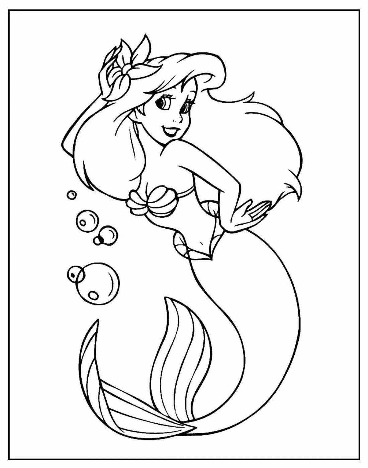 Ariel the little mermaid live coloring for kids