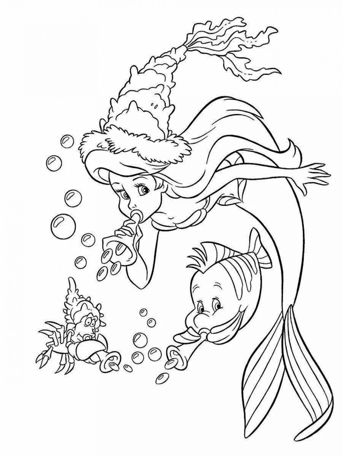 Outstanding ariel little mermaid coloring book for kids