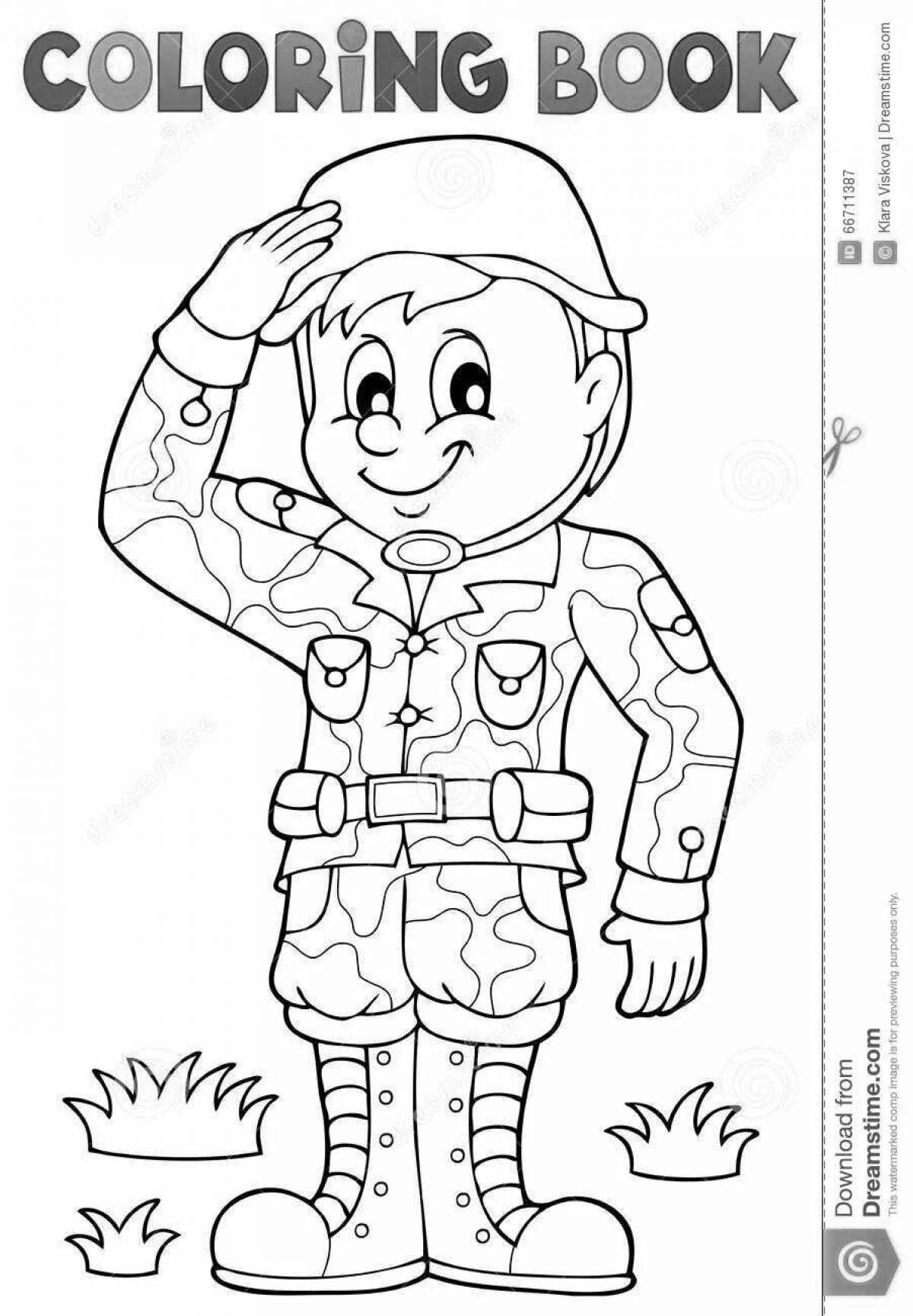 Fun coloring of soldiers for kids