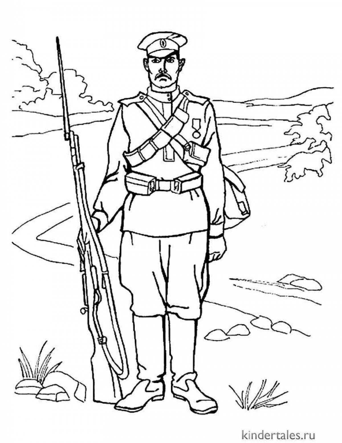 Living soldier coloring book for kids