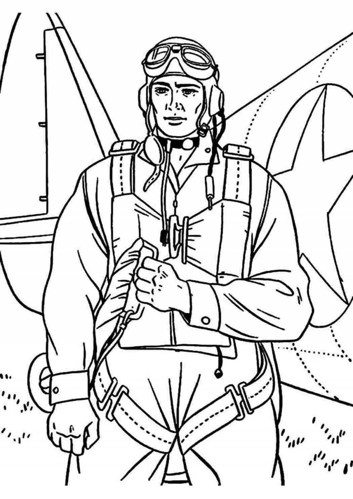 Courageous soldier coloring book for kids