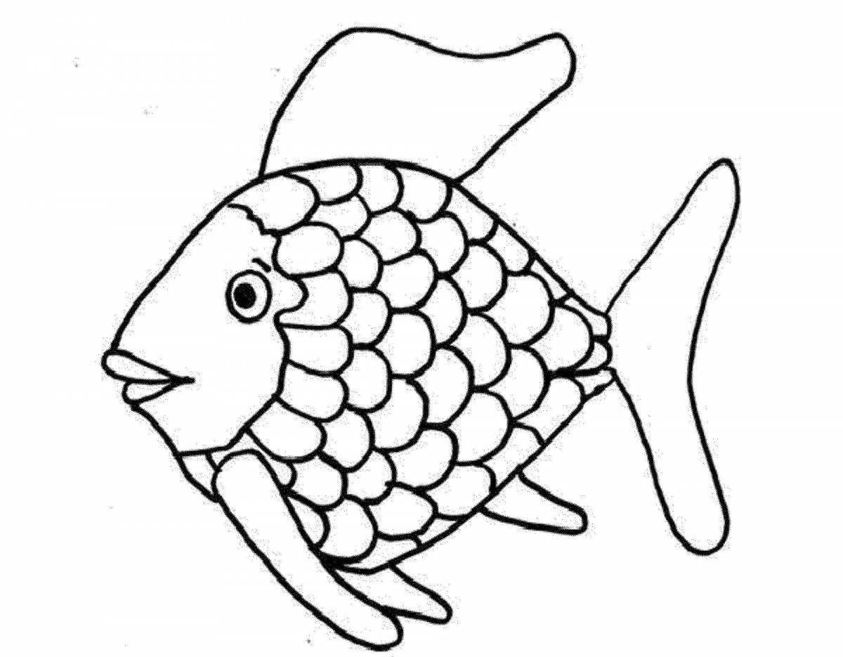 Magic fish coloring book for children 6-7 years old