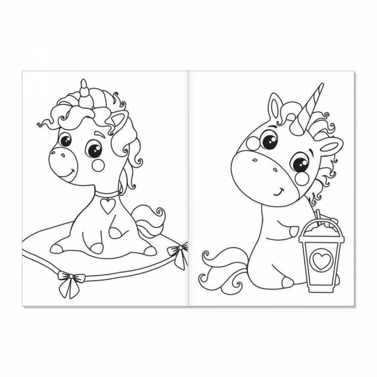 Creative coloring page 2 on 1 sheet for kids
