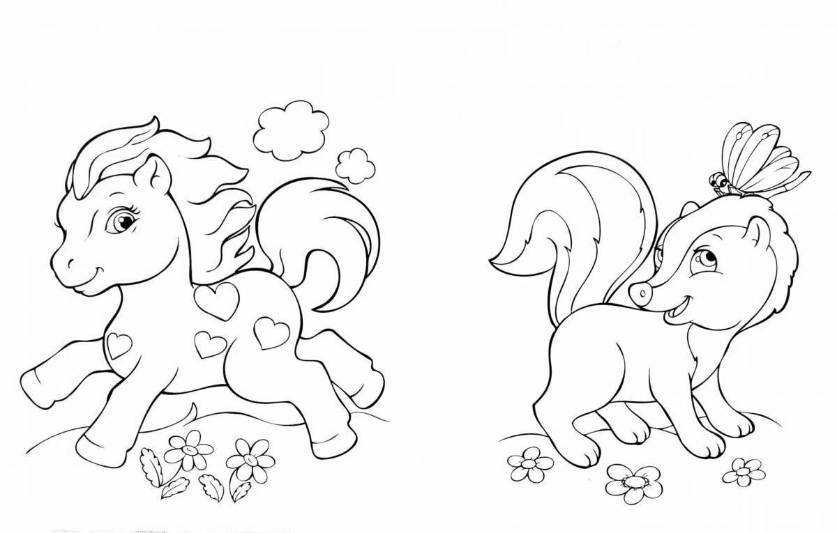 Fun coloring page 2 on 1 sheet for kids