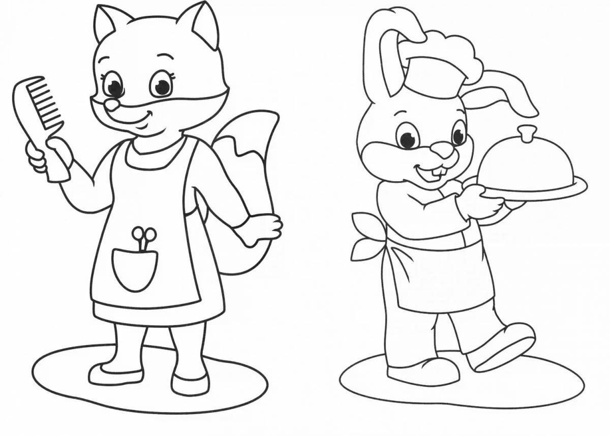 Crazy coloring page 2 on 1 sheet for kids
