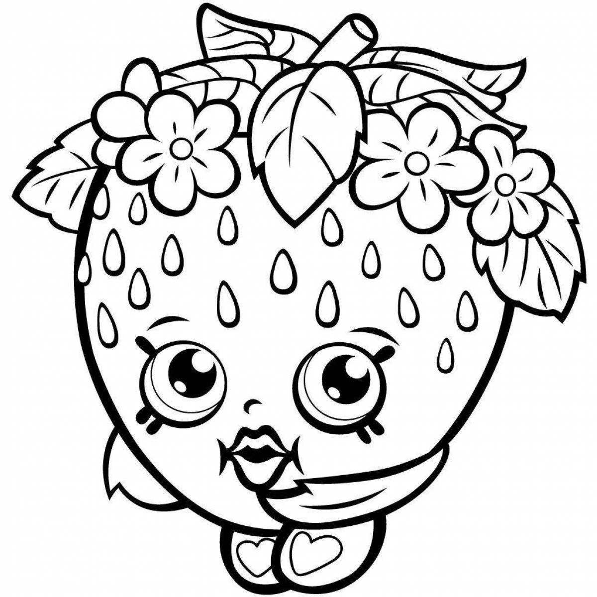 Creative strawberry coloring book for 5-6 year olds