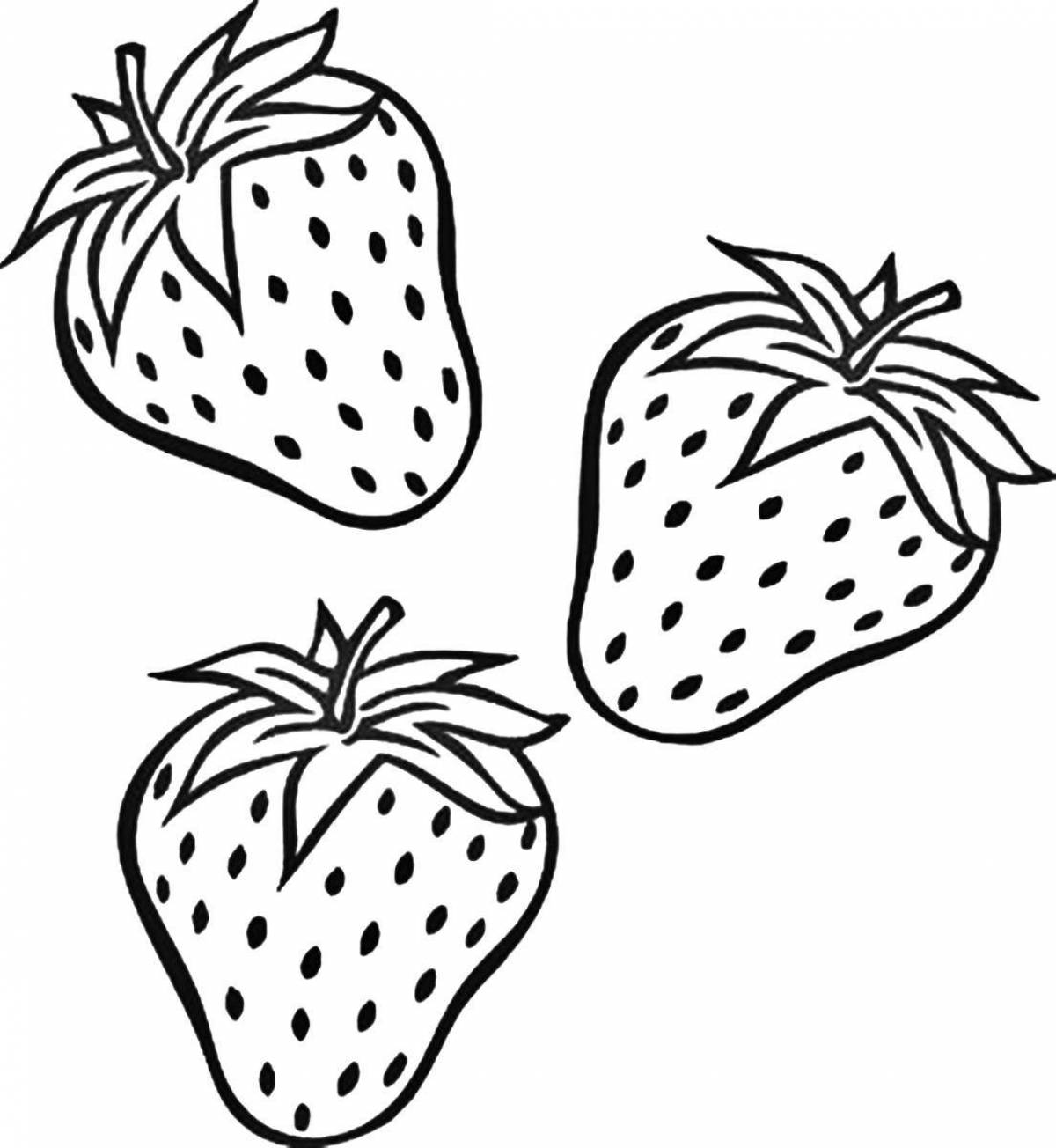Fun coloring book strawberries for children 5-6 years old