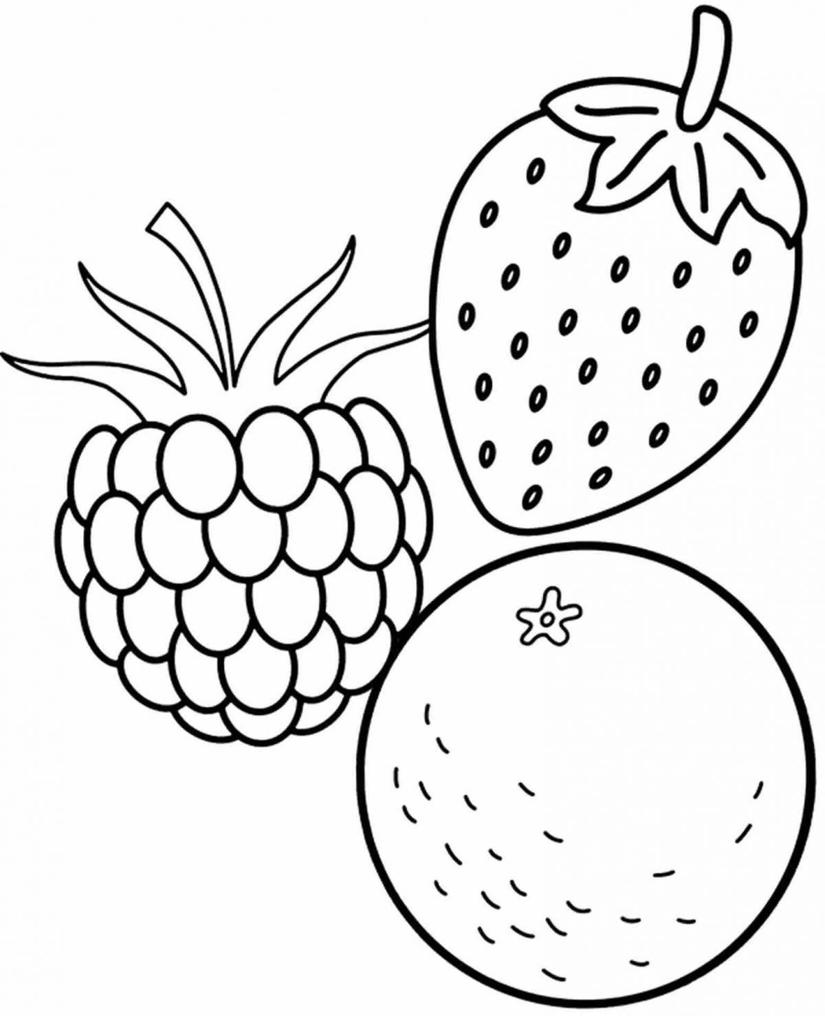 Fancy strawberry coloring book for kids 5-6 years old