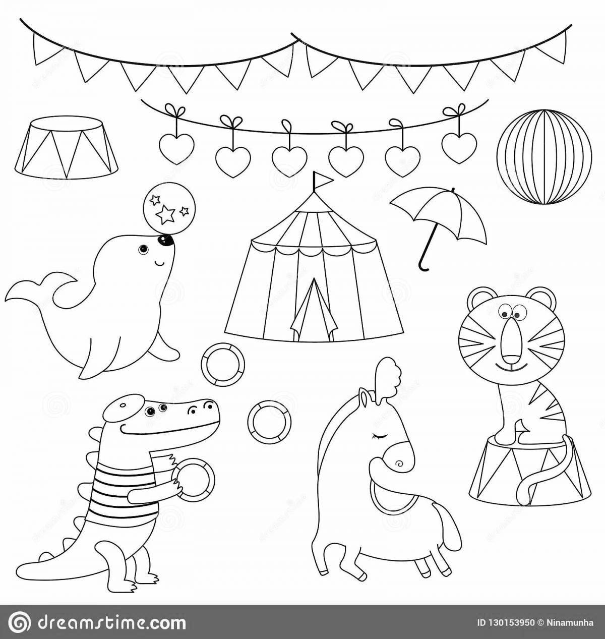 Amazing circus coloring book for kids