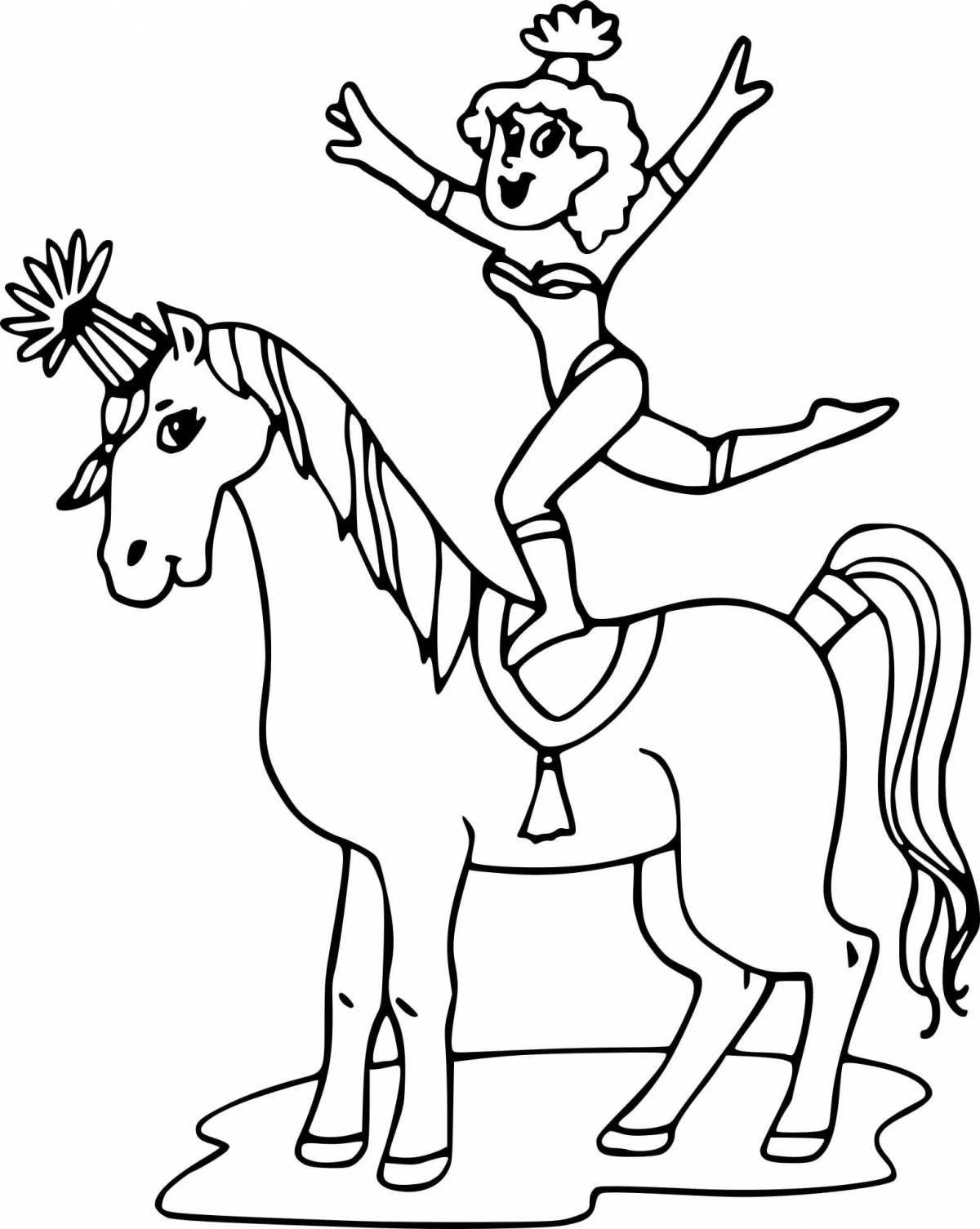 Outstanding circus coloring book for kids