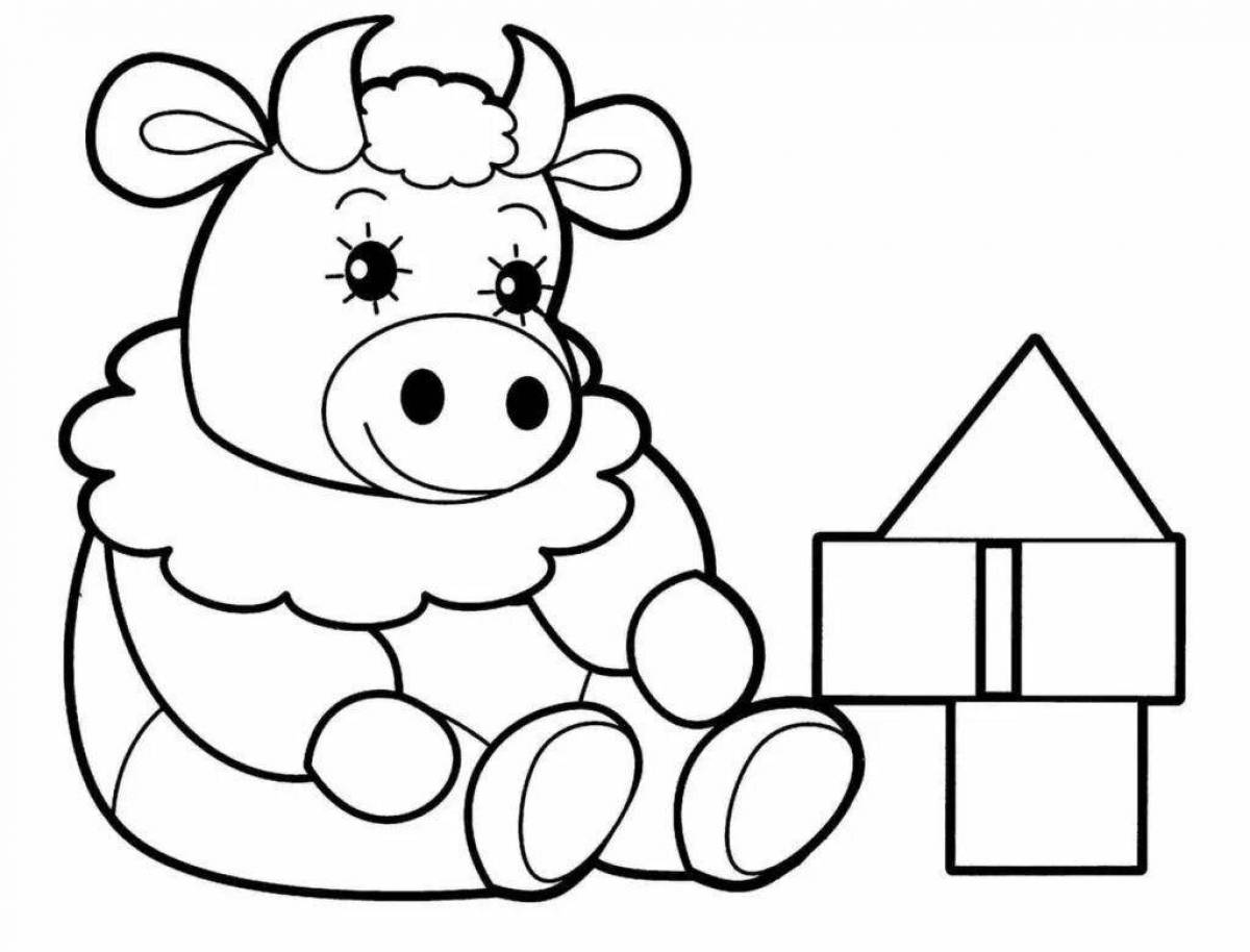 Adorable easy coloring book for 4-5 year olds