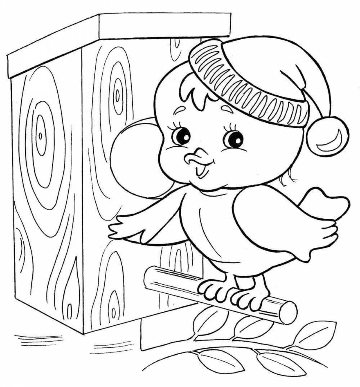 Bright spring coloring for children 3-4 years old