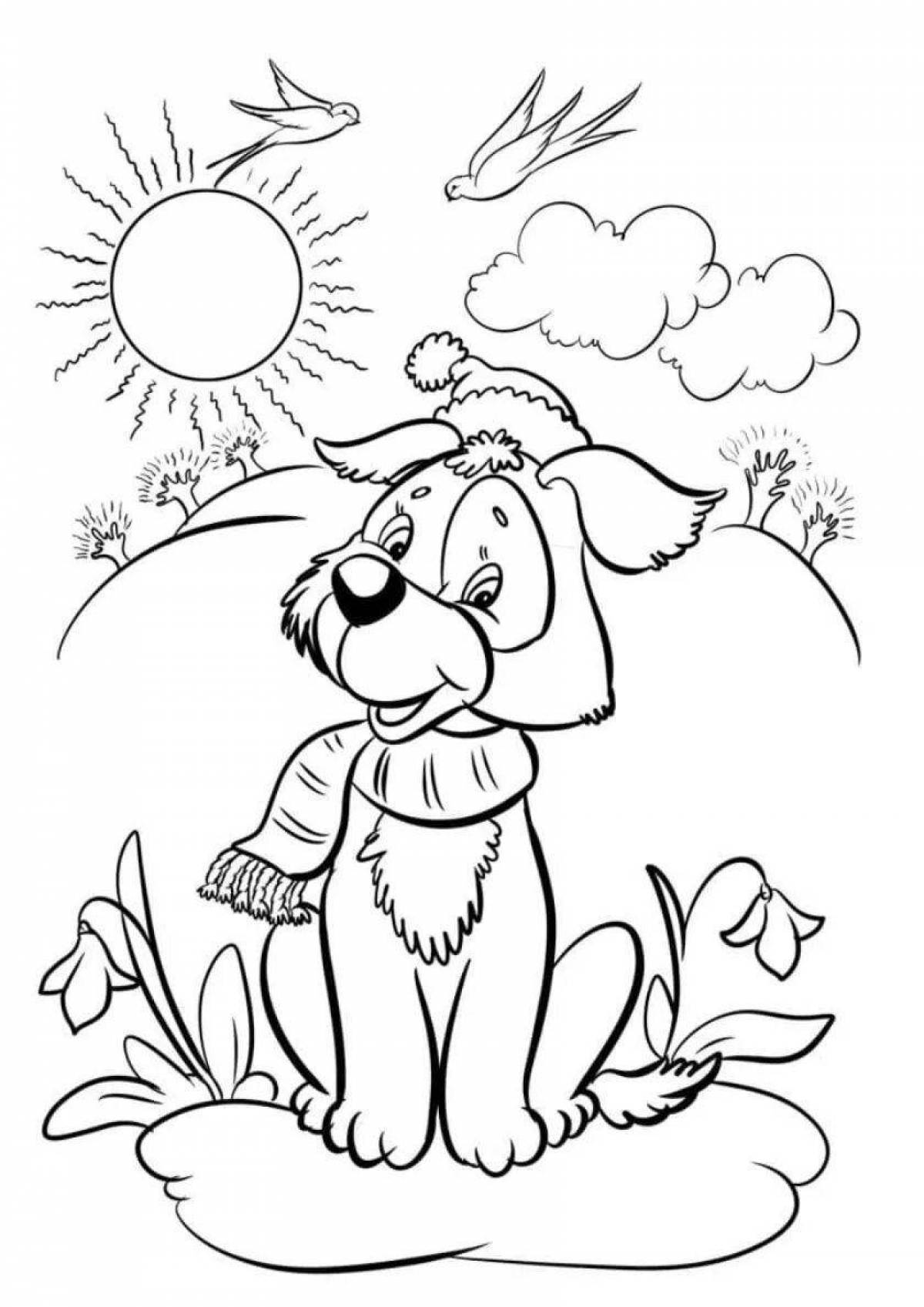 Sunny spring coloring book for 3-4 year olds