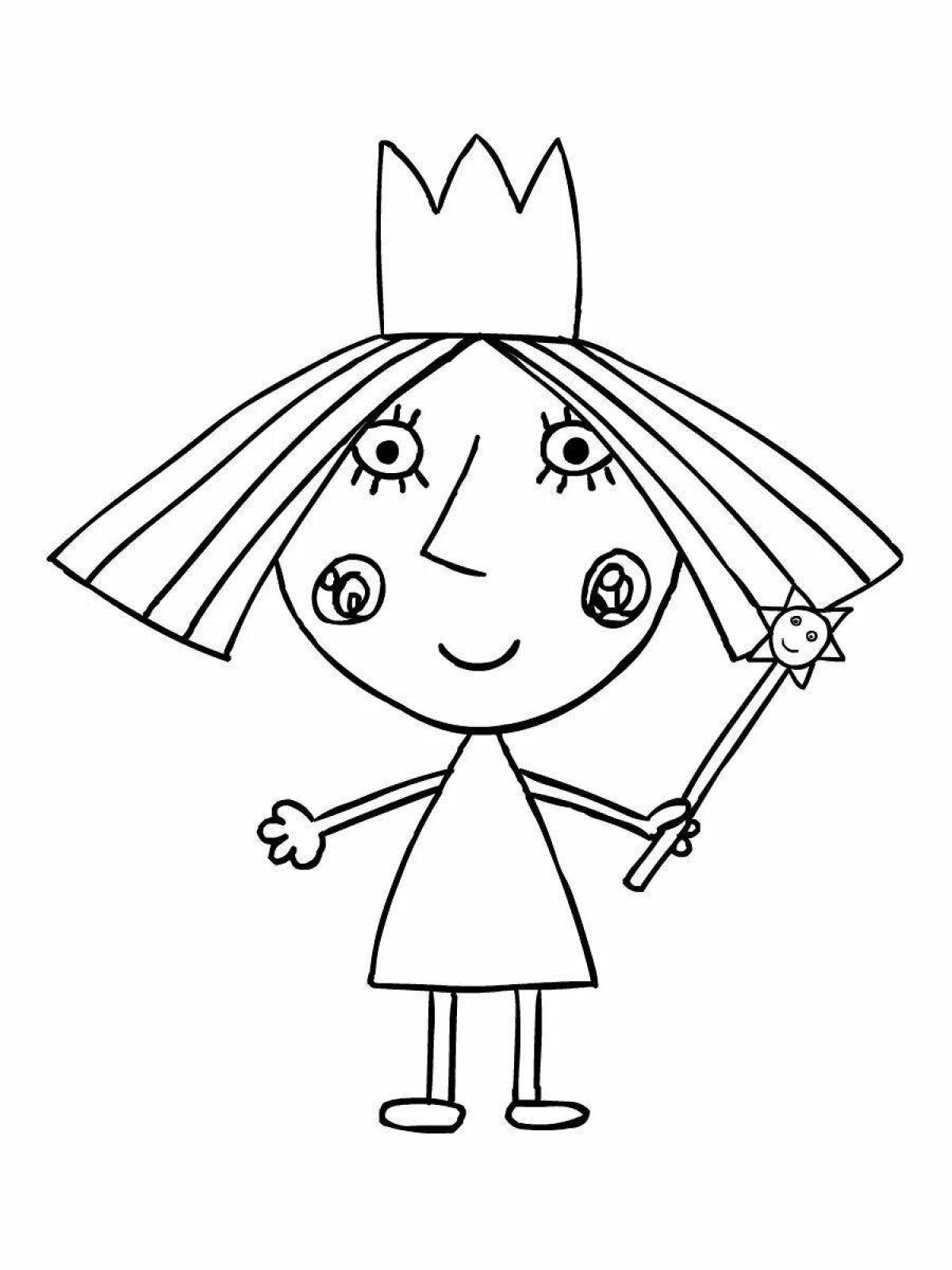 Charming ben and holly coloring page