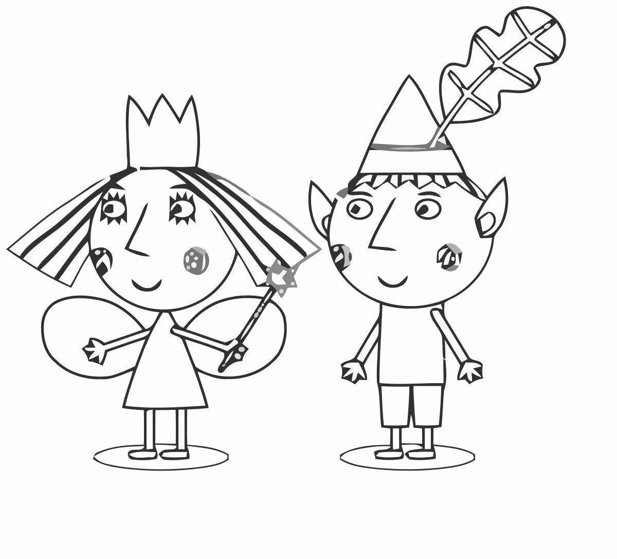 Coloring book glowing ben and holly